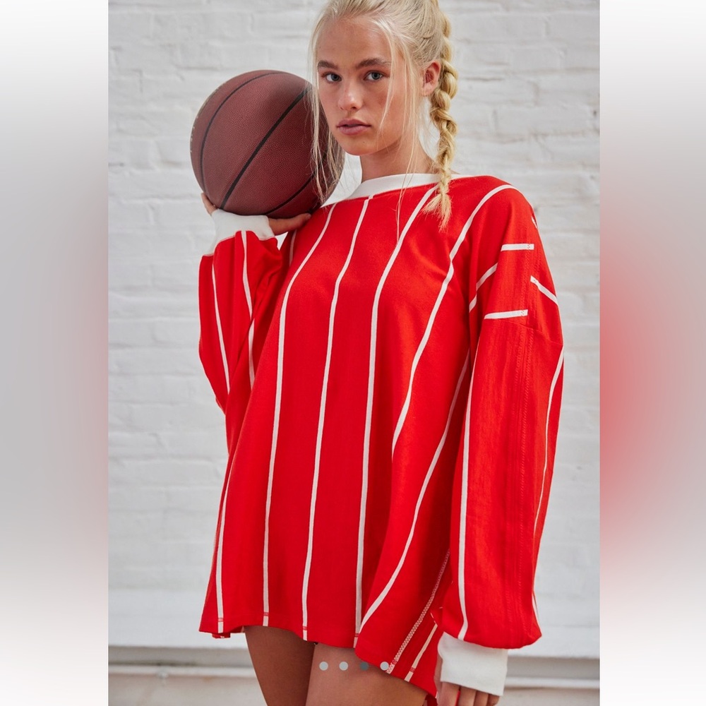 FP MOVEMENT HOME GAME STRIPE LAYER SHIRT TOP SIZE XS MSRP $68.00 NWT